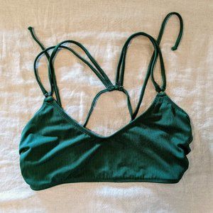 Green Ribbed Bikini Top - XL